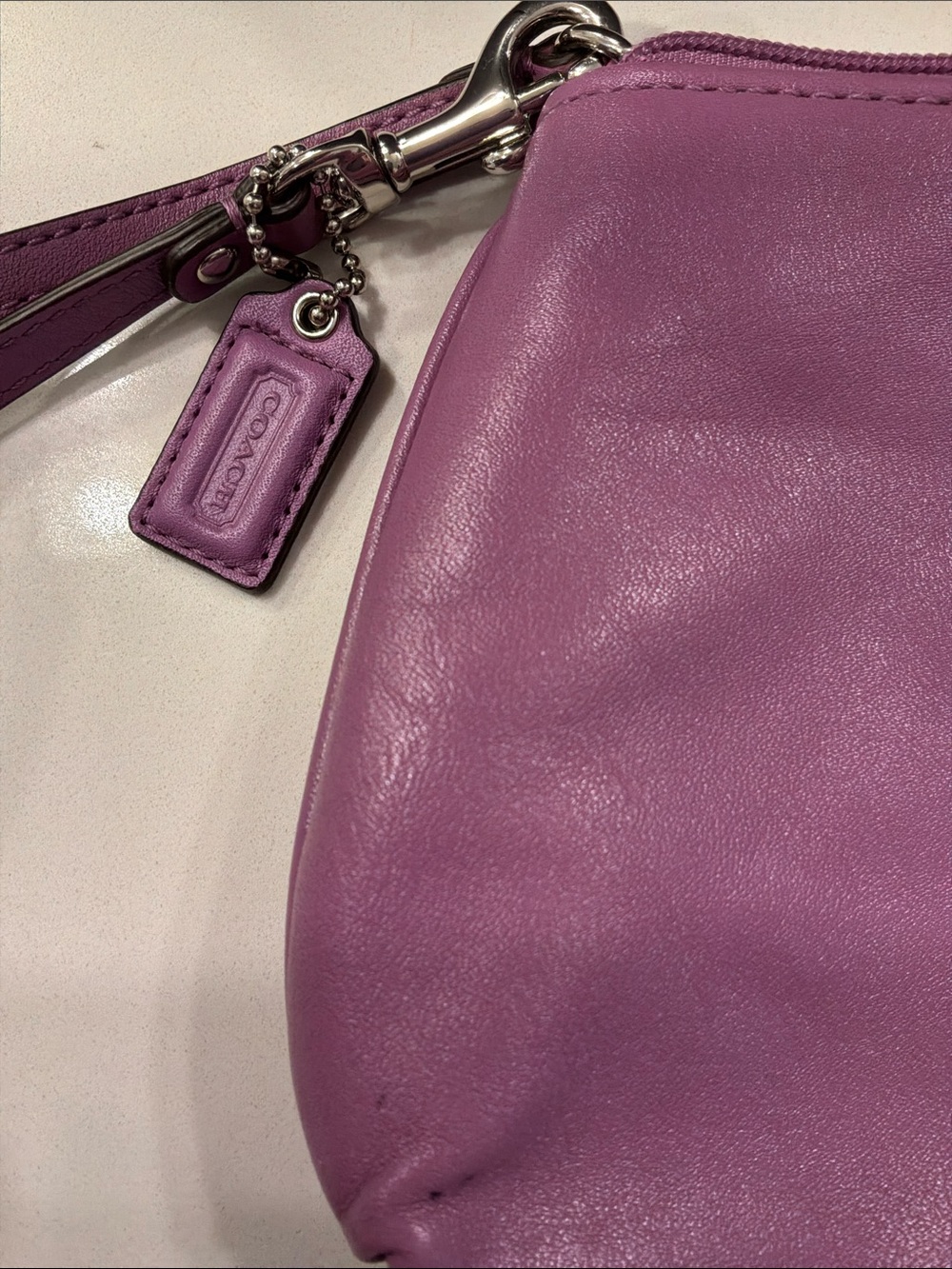 Coach Lavender Leather Wristlet Clutch - Picture 6 of 6